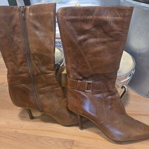Nine West Brown Leather Women's Boots